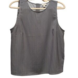 J. Crew Factory Navy and White Striped Tank Top